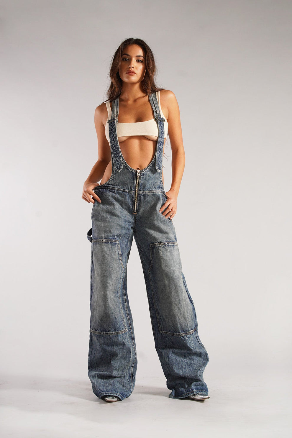 Plunge Denim Overalls™